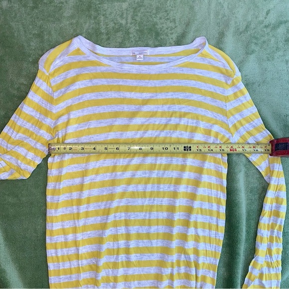 GAP Yellow & Heather Grey Striped Long Sleeve Shirt size Medium - Picture 3 of 5